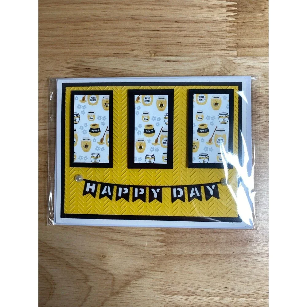 Bee Greeting Card – Handmade A2 Card – All Occasion Blank Card